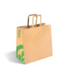 Biopak Small Flat Handle Kraft Bag 280x275x150mm CT 250