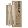 BioCutlery Wooden 16cm Knife Fork Napkin Pack CT 400