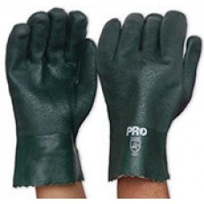 Green PVC Glove Double Dipped Length 27cm PR